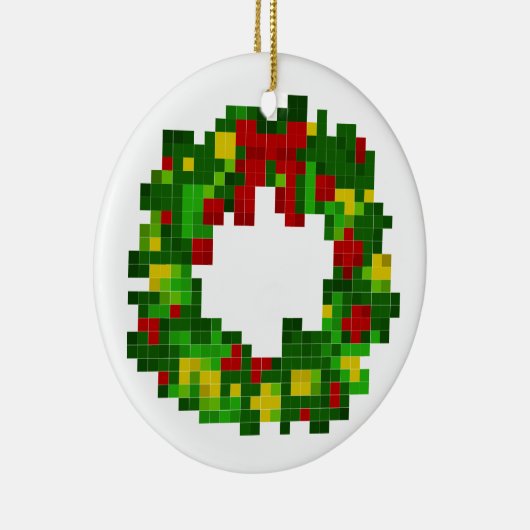 Pixel Wreath Keramisch Ornament (Rechts)