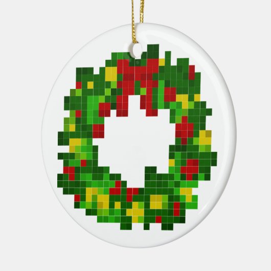 Pixel Wreath Keramisch Ornament (Links)