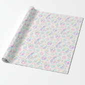 Pixel Zeepbellen Patroon Cadeaupapier (Uitgerold)