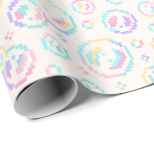 Pixel Zeepbellen Patroon Cadeaupapier
