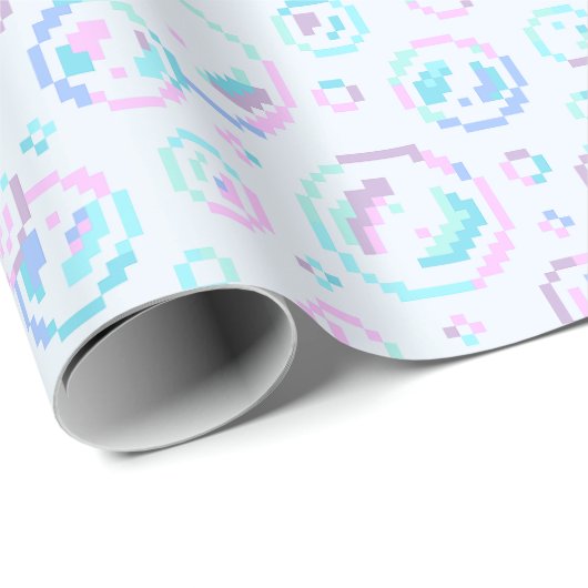 Pixel Zeepbellen Patroon Cadeaupapier (Rol Hoek)
