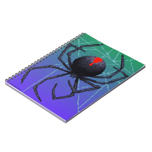 Pixel zwarte weduwe spin notitieboek (Linkerzijde)