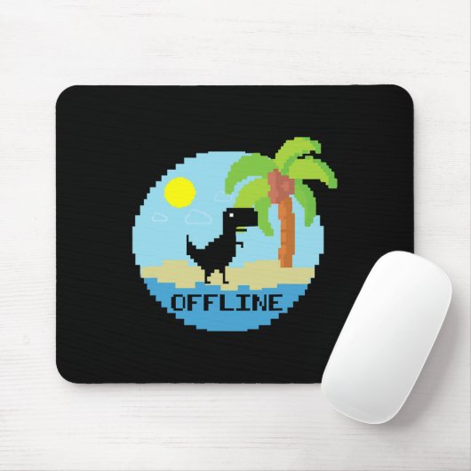 Pixelachtige dinosaurus vakantie tech enthousiast  muismat (Met muis)