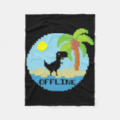 Pixelachtige dinosaurus vakantie tech enthousiaste fleece deken (Voorkant)