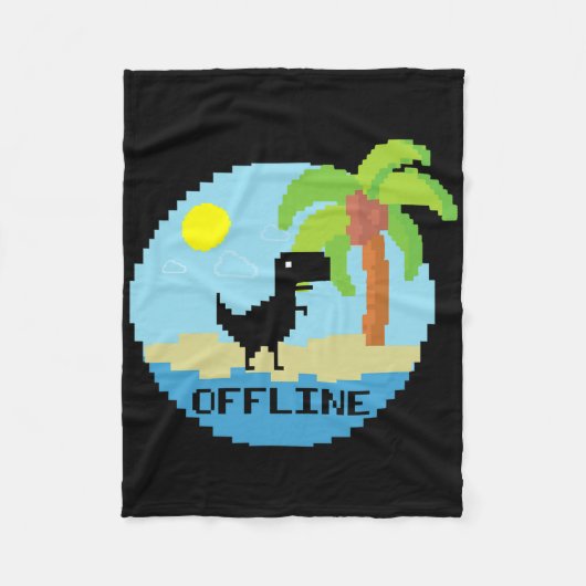 Pixelachtige dinosaurus vakantie tech enthousiaste fleece deken (Voorkant)