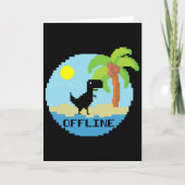 Pixelachtige dinosaurus vakantie tech enthousiaste kaart (Voorkant)