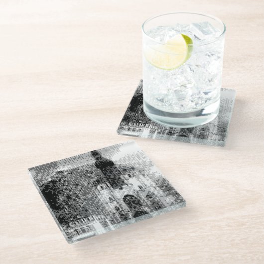 pixelart-dinant glazen onderzetter (Schuin)