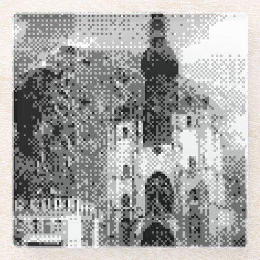 pixelart-dinant glazen onderzetter (Voorkant)