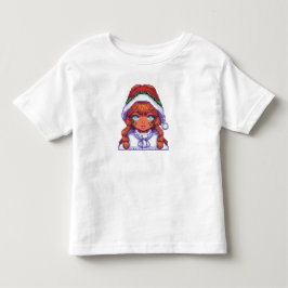 Pixelart meisje met kerstmuts  kinder shirts