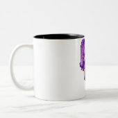 Pixelart paarse haar meisje tweekleurige koffiemok (Links)