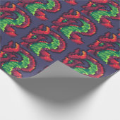 Pixelart, Pixel Art dragon Cadeaupapier (Hoek)