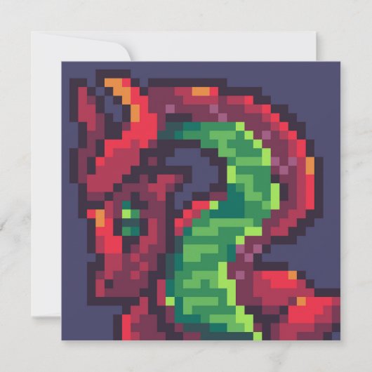 Pixelart, Pixel Art, dragon Kaart (Voorkant)