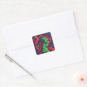 Pixelart, Pixel Art dragon Vierkante Sticker (Envelop)