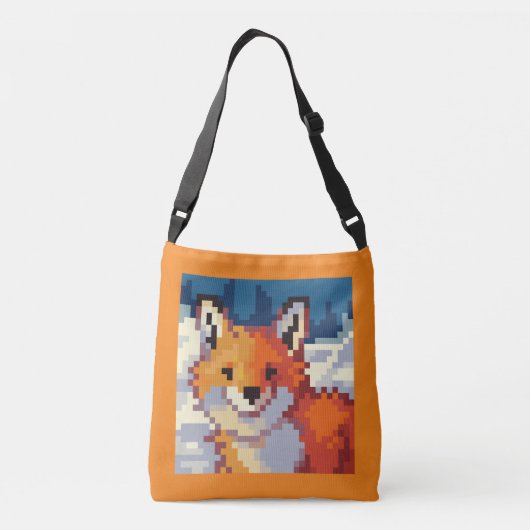 Pixelart, Pixel Art, Fox, vos Crossbody Tas (Achterkant)