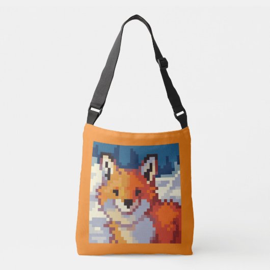Pixelart, Pixel Art, Fox, vos Crossbody Tas (Voorkant)