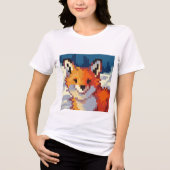 Pixelart, Pixel Art, Fox, vos Tri-Blend Shirt (Voorkant)