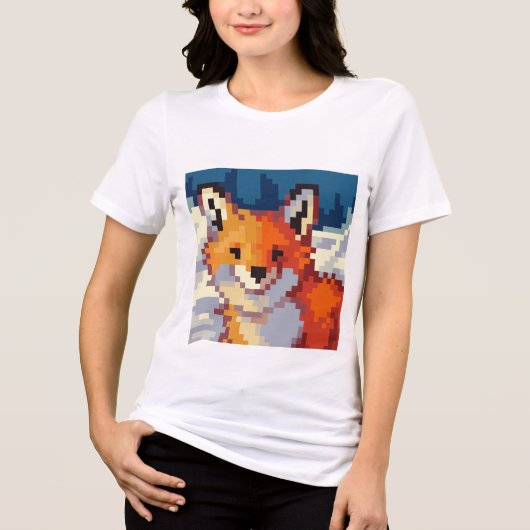 Pixelart, Pixel Art, Fox, vos Tri-Blend Shirt (Voorkant)