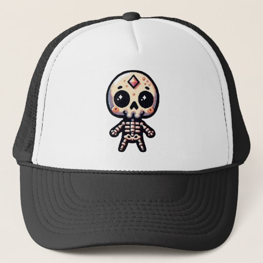 Pixelart-skelet Trucker Pet (Voorkant)
