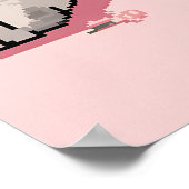 Pixelart van grijze ragdoll kat met blauwe ogen poster (Hoek)