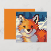 Pixelart, vos, Fox, Pixel Art  Feestdagenkaart (Voorkant / Achterkant)