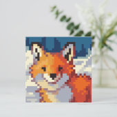 Pixelart, vos, Fox, Pixel Art  Feestdagenkaart (Staand voorkant)