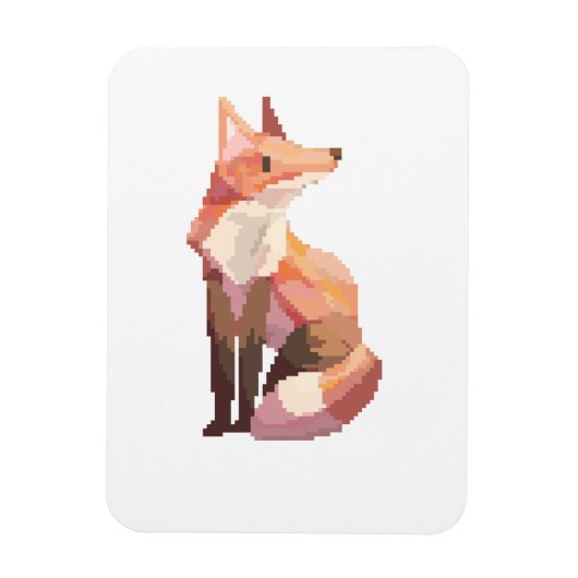 Pixelart, vos, Pixel art, Fox, Magneet (Verticaal)
