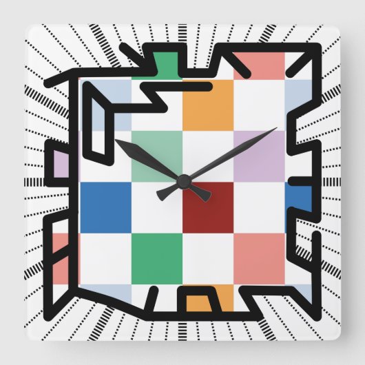 PIXELAT chained numbers by Masanser Vierkante Klok (Voorkant)