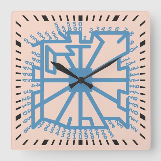 Pixelat prime max chained numbers by Masanser Vierkante Klok (Voorkant)