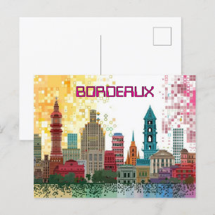 Pixelated 2D Game Art Bordeaux Briefkaart