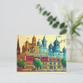 Pixelated 2D Game Art Bordeaux Briefkaart (Staand voorkant)