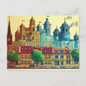 Pixelated 2D Game Art Bordeaux Briefkaart (Voorkant)