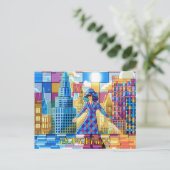 Pixelated 2D Game Art Bordeaux Briefkaart (Staand voorkant)