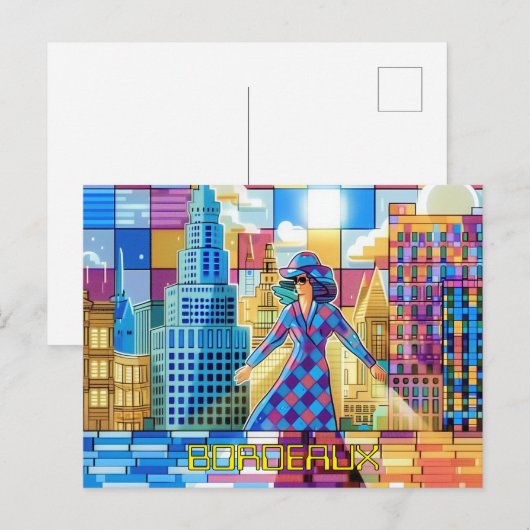 Pixelated 2D Game Art Bordeaux Briefkaart (Voorkant / Achterkant)