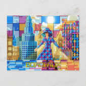 Pixelated 2D Game Art Bordeaux Briefkaart (Voorkant)