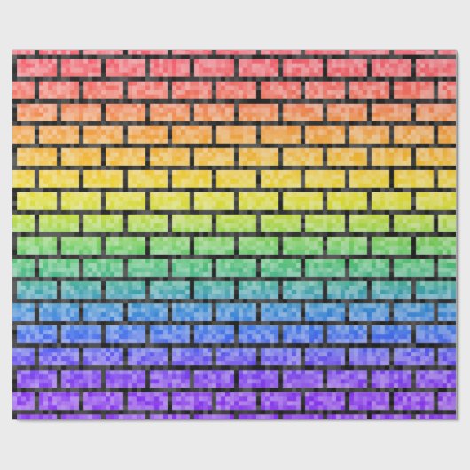 Pixelated 8-bits videogame look Rainbow Spectrum Cadeaupapier (Vlak)