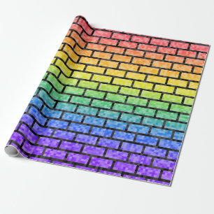 Pixelated 8-bits videogame look Rainbow Spectrum Cadeaupapier