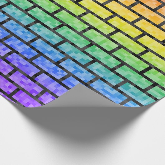 Pixelated 8-bits videogame look Rainbow Spectrum Cadeaupapier (Hoek)