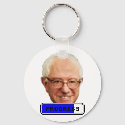 Pixelated Bernie Sanders - PROGRESS Sleutelhanger (Voorkant)