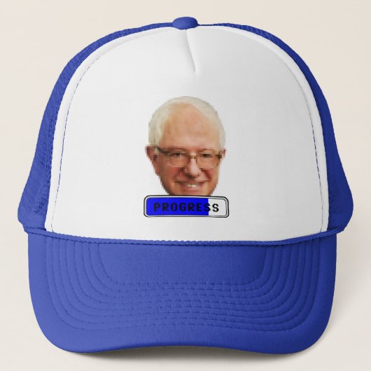 Pixelated Bernie Sanders - PROGRESS Trucker Pet (Voorkant)
