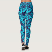 Pixelated Blau Digitale Camo Stijlvol Leggings (Achterkant)