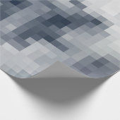Pixelated Blauw en Wit Cloud Wrapping Papier (Hoek)
