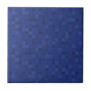 Pixelated blauw mozaïek ontwerp huis keramische te tegeltje