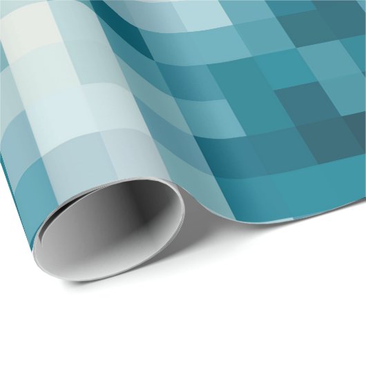 Pixelated Blauwgroen Cloud Wrapping Papier (Rol Hoek)