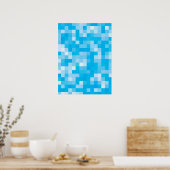Pixelated Blue Poster (Keuken)