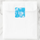 Pixelated Blue Vierkante Sticker (Tas)