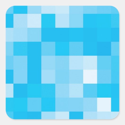 Pixelated Blue Vierkante Sticker (Voorkant)