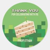 Pixelated Cake Bedankt Circle Sticker (Voorkant)