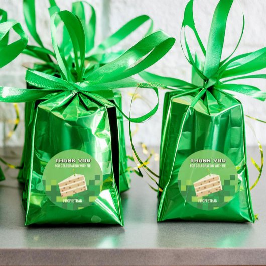 Pixelated Cake Bedankt Circle Sticker