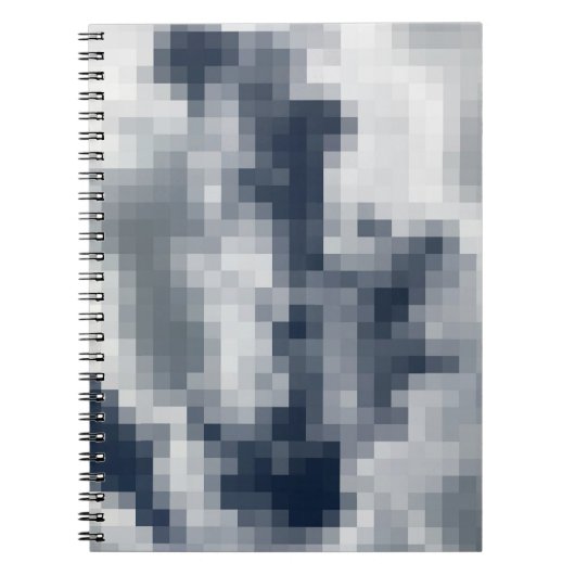 Pixelated Cloud Spiral Notitieboek (Voorkant)