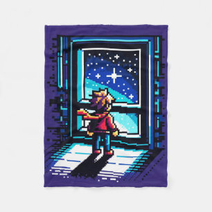 Pixelated digitale exploratie fleece deken